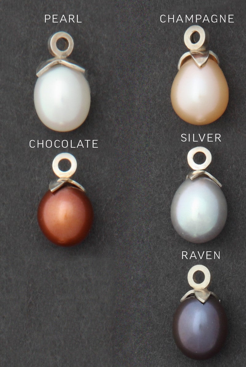 Ginkgo Swirl with Pearl earrings