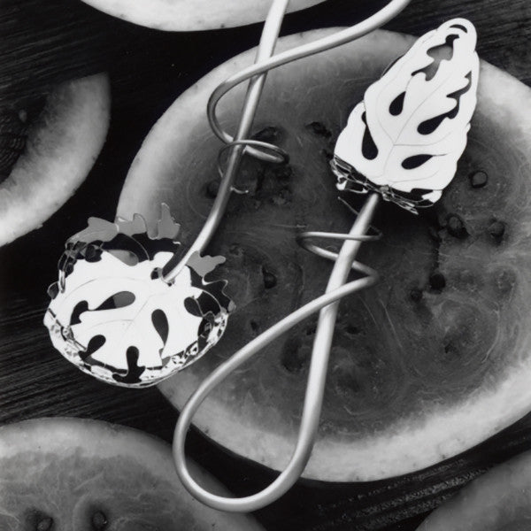 Sterling silver Watermelon leaf servers