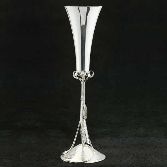 Sterling silver Rose leaf champagne flute