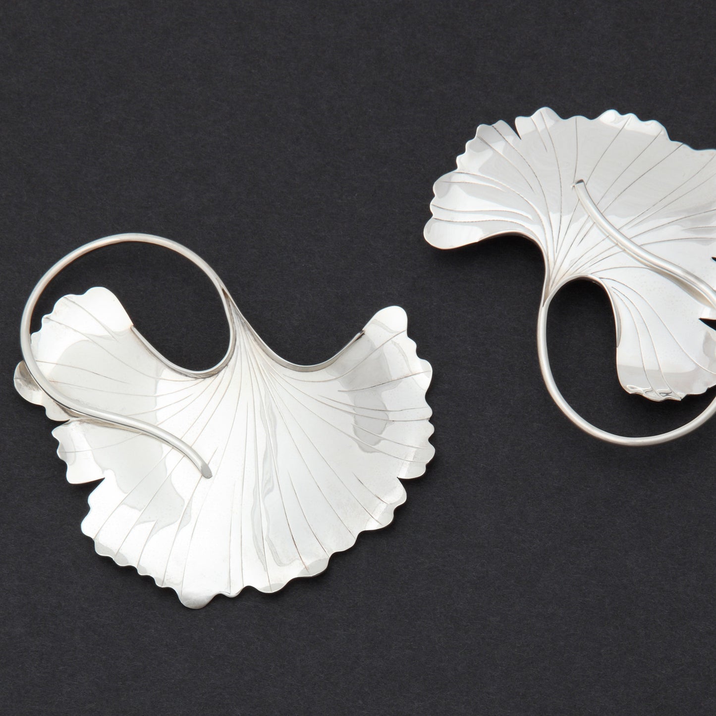 Sterling silver Ginkgo Leaf brooch