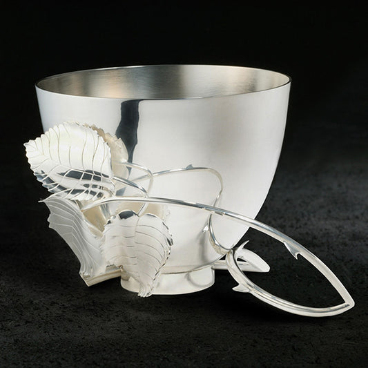 Sterling silver rose leaf bowl