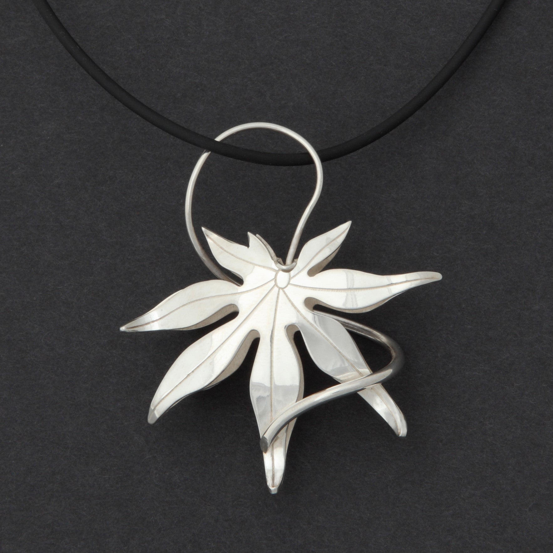 Sterling silver Japanese Maple pendant necklace