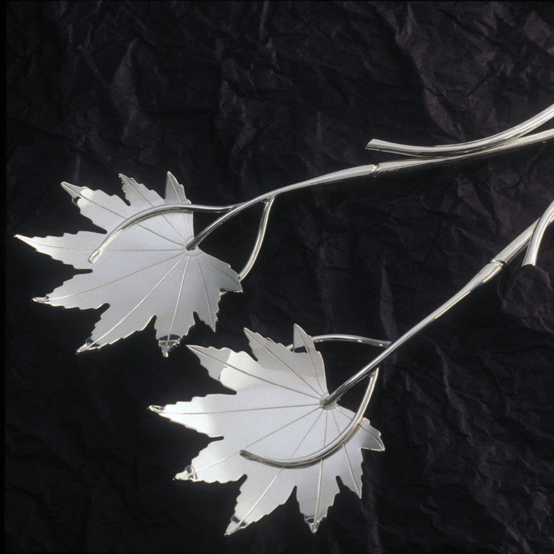 Sterling silver Japanese maple serving pieces