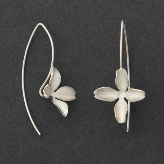 Sterling silver Lilac drop earrings