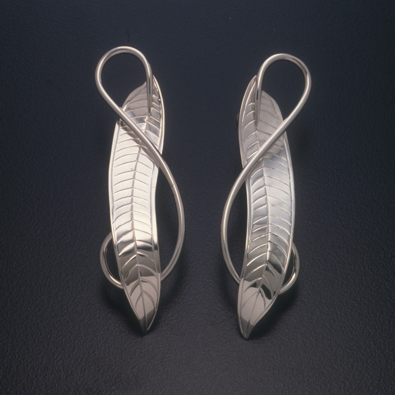 Sterling silver Oleander Leaf earrings