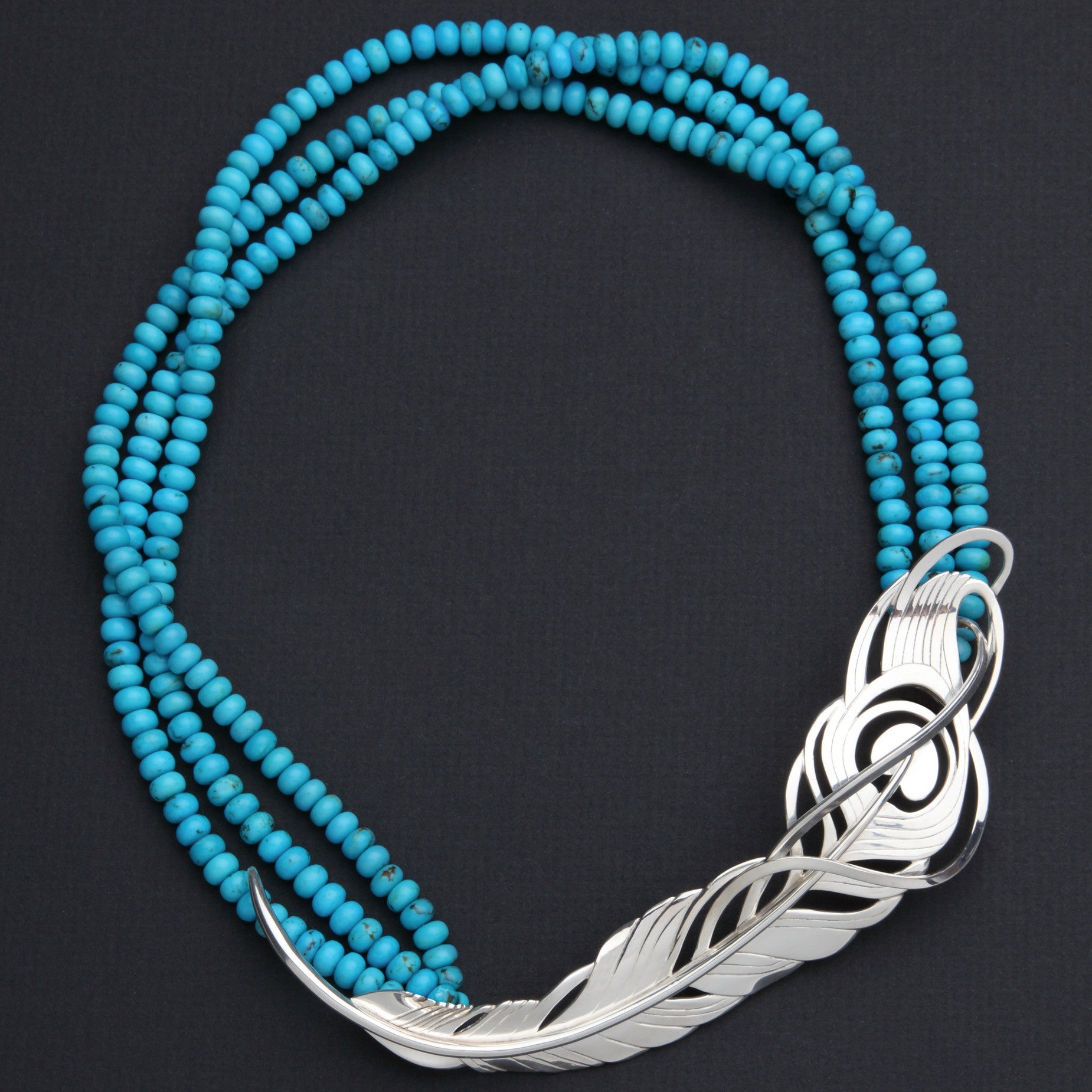 Sterling silver Peacock feather necklace
