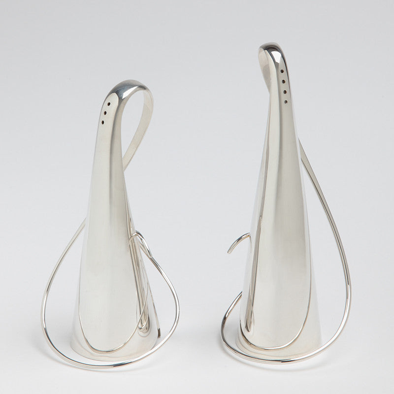 Sterling silver Garlic tops salt and pepper shakers