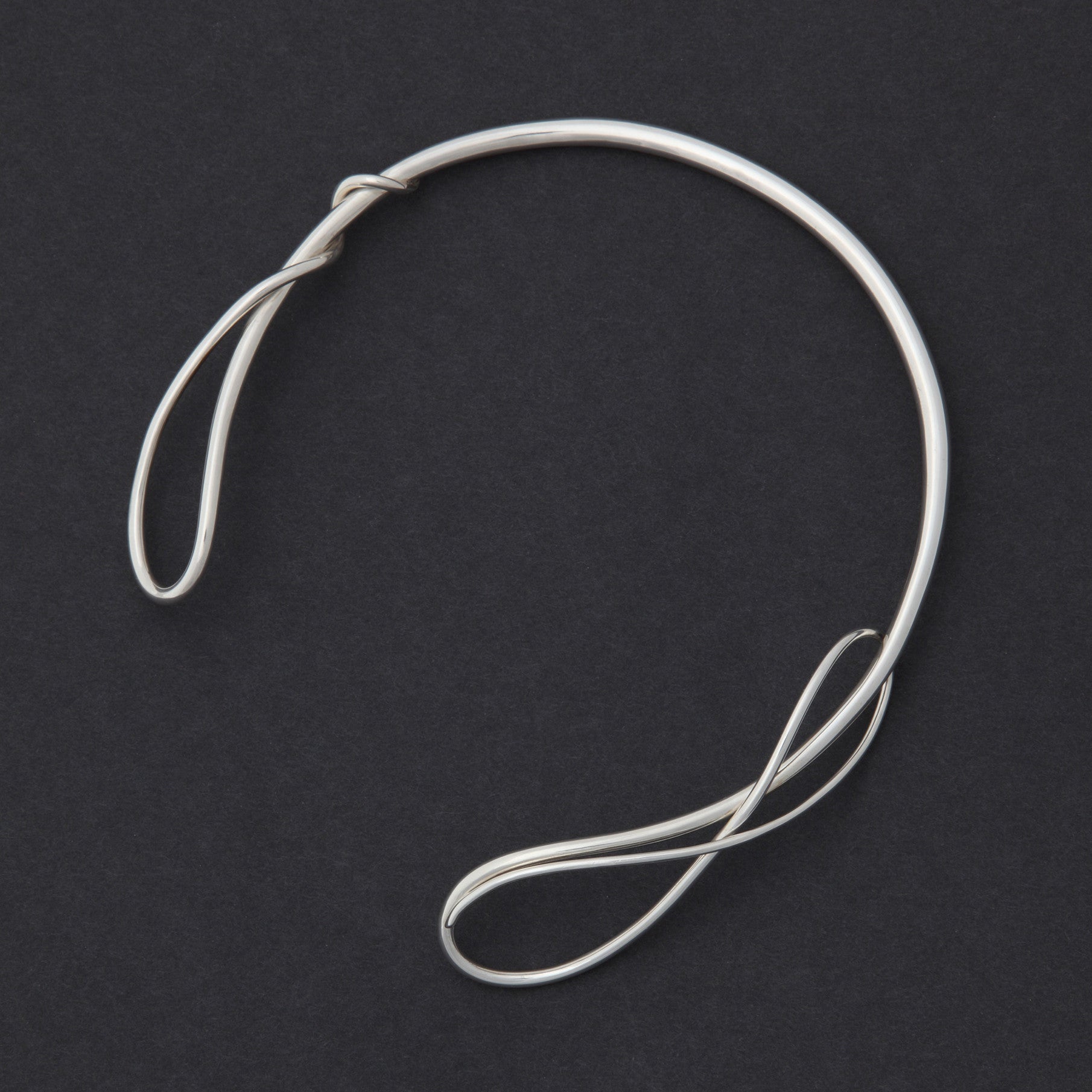 Sterling silver Tendrils Torque neck ring necklace
