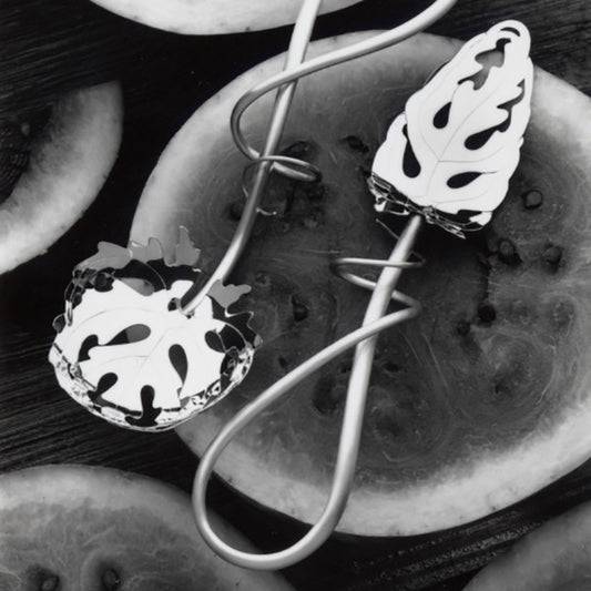 Sterling silver Watermelon leaf servers