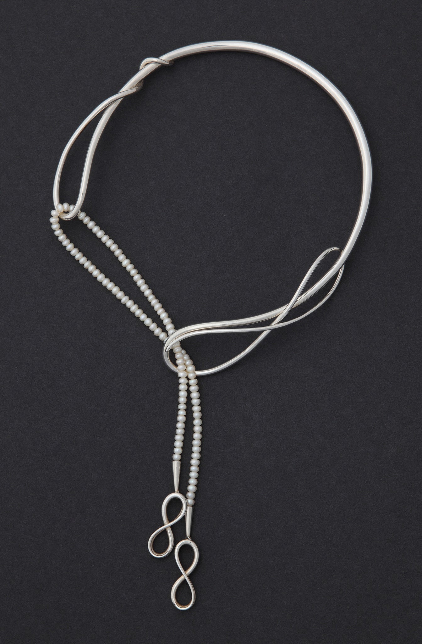 Tendrils Torque with Pearls neck ring necklace